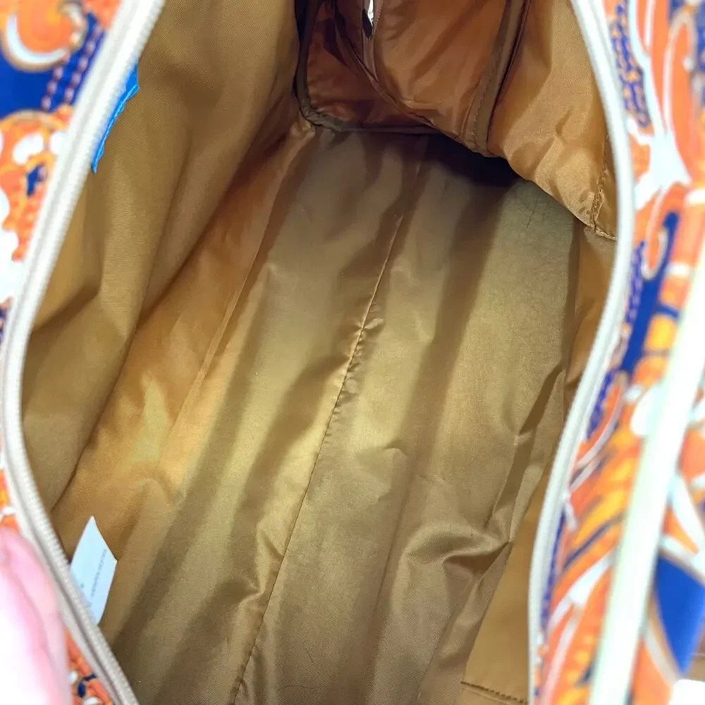 Kathy‎ Van Zeeland orange paisley gold overnight bag